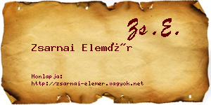 Zsarnai Elemér névjegykártya