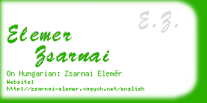 elemer zsarnai business card